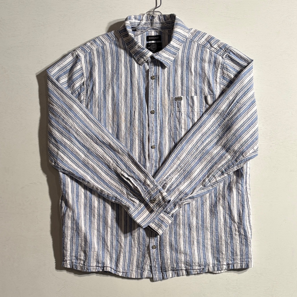 Buffalo David Bitton Blue And White Striped Shirt